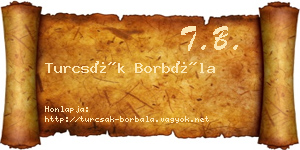 Turcsák Borbála névjegykártya